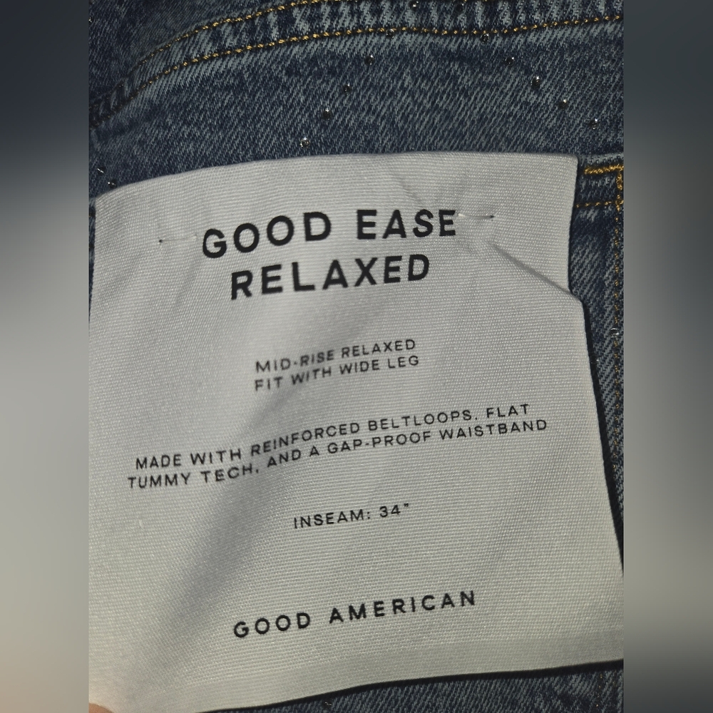 NWT Good American Good Ease Relaxed Diamond Jeans - Picture 8 of 10